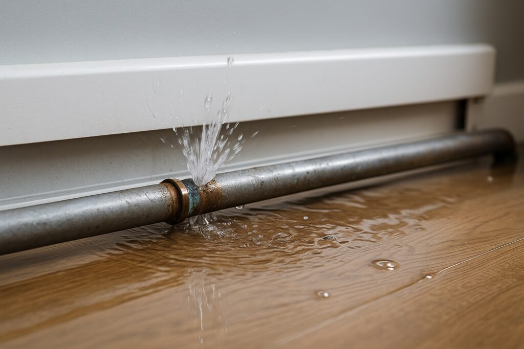 burst water pipe